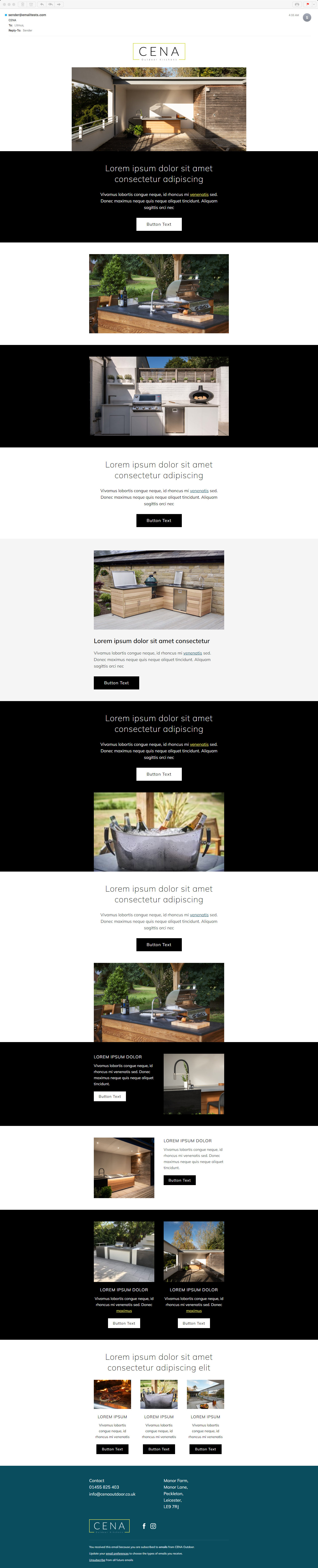 Image of Cena email template