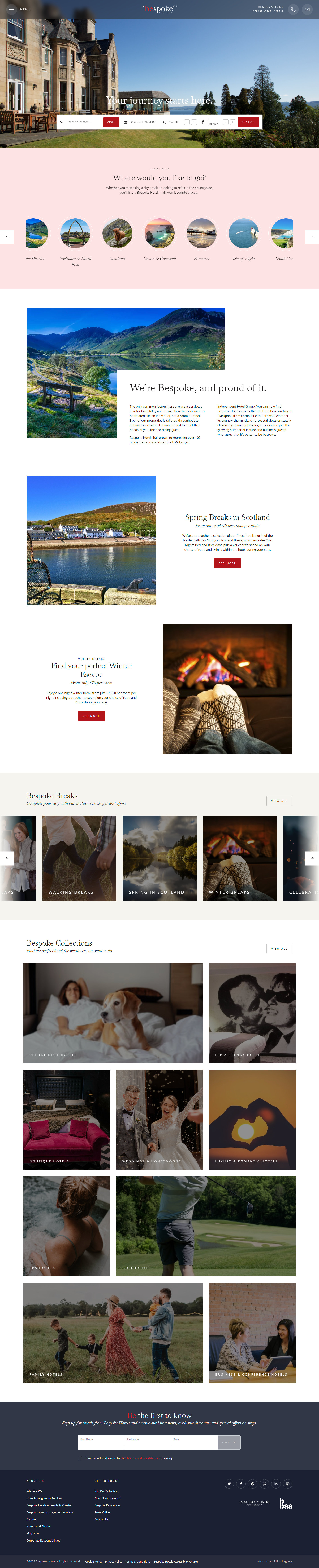 Image of Bespoke Hotels homepage
