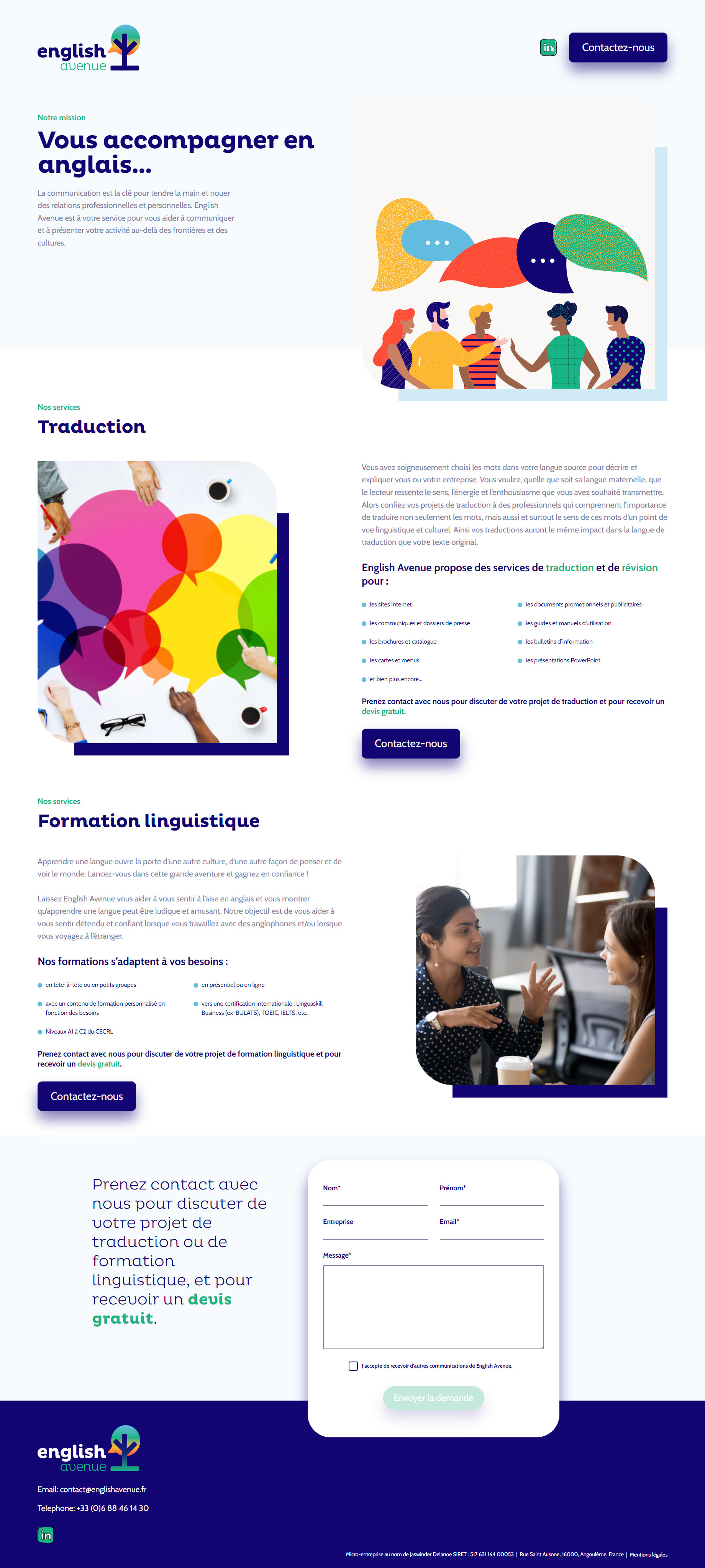 Image of English Avenue homepage