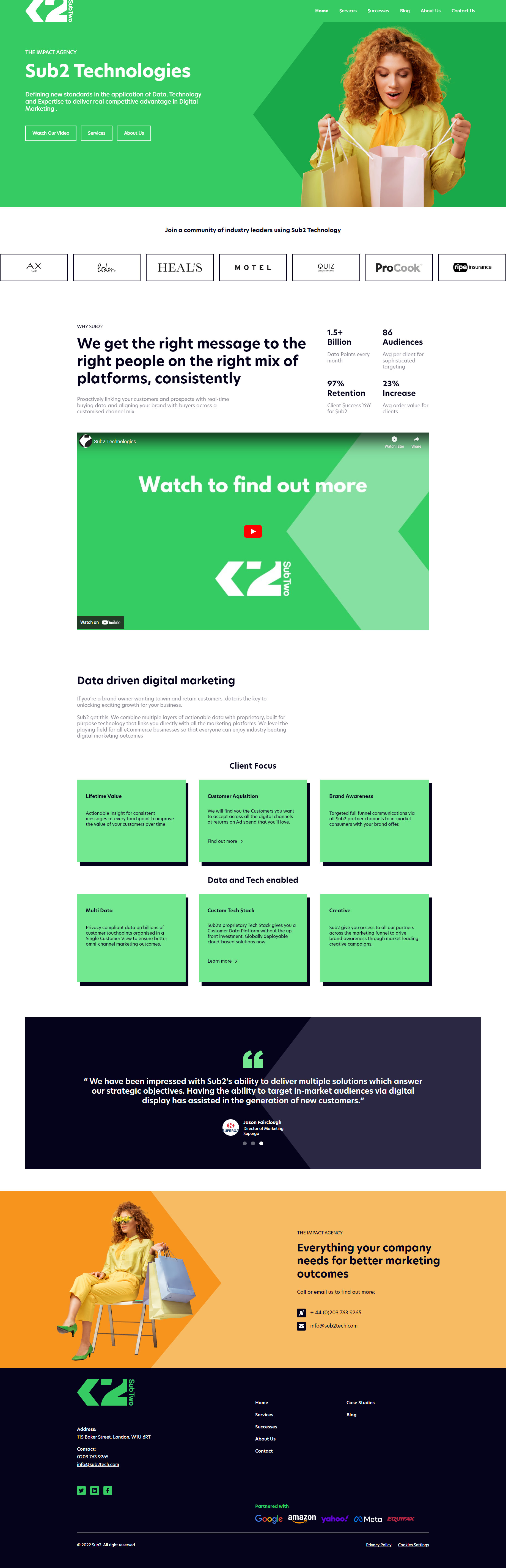 Image of Sub2 Technologies homepage