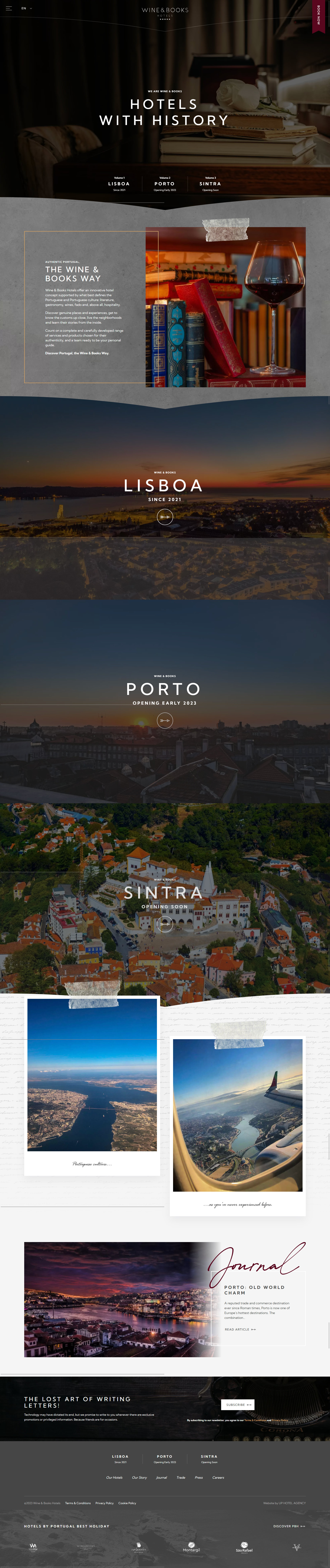 Image of Wine & Books Hotel homepage